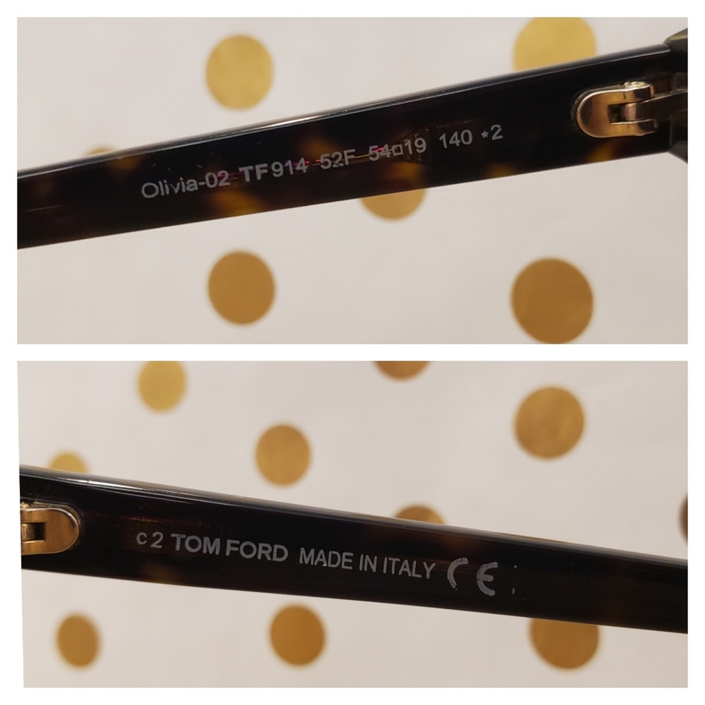 ποΈ TOM FORD Olivia-02 TF914 52F Dark Havana Sunglasses - Picture 2 of 10